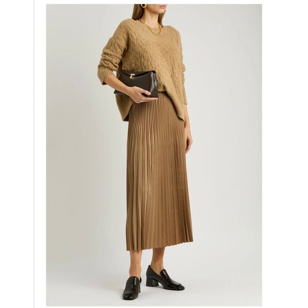Eileen Fisher Camel/Tan Pleated Midi Skirt